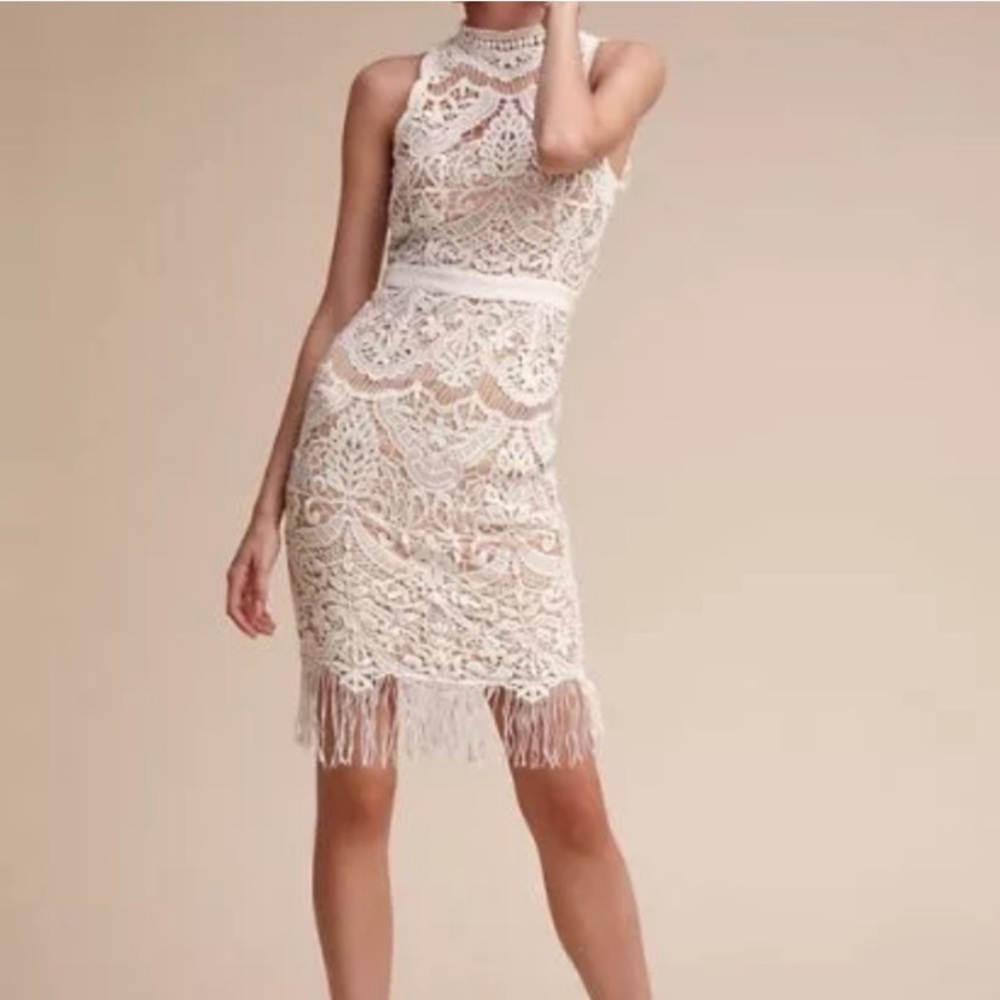 BHLDN Cream Lace Mini Dress